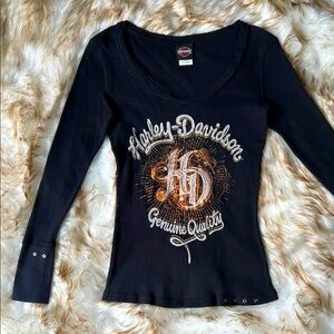 🧡Harley-Davidson Black Graphic Long Sleeve Tee